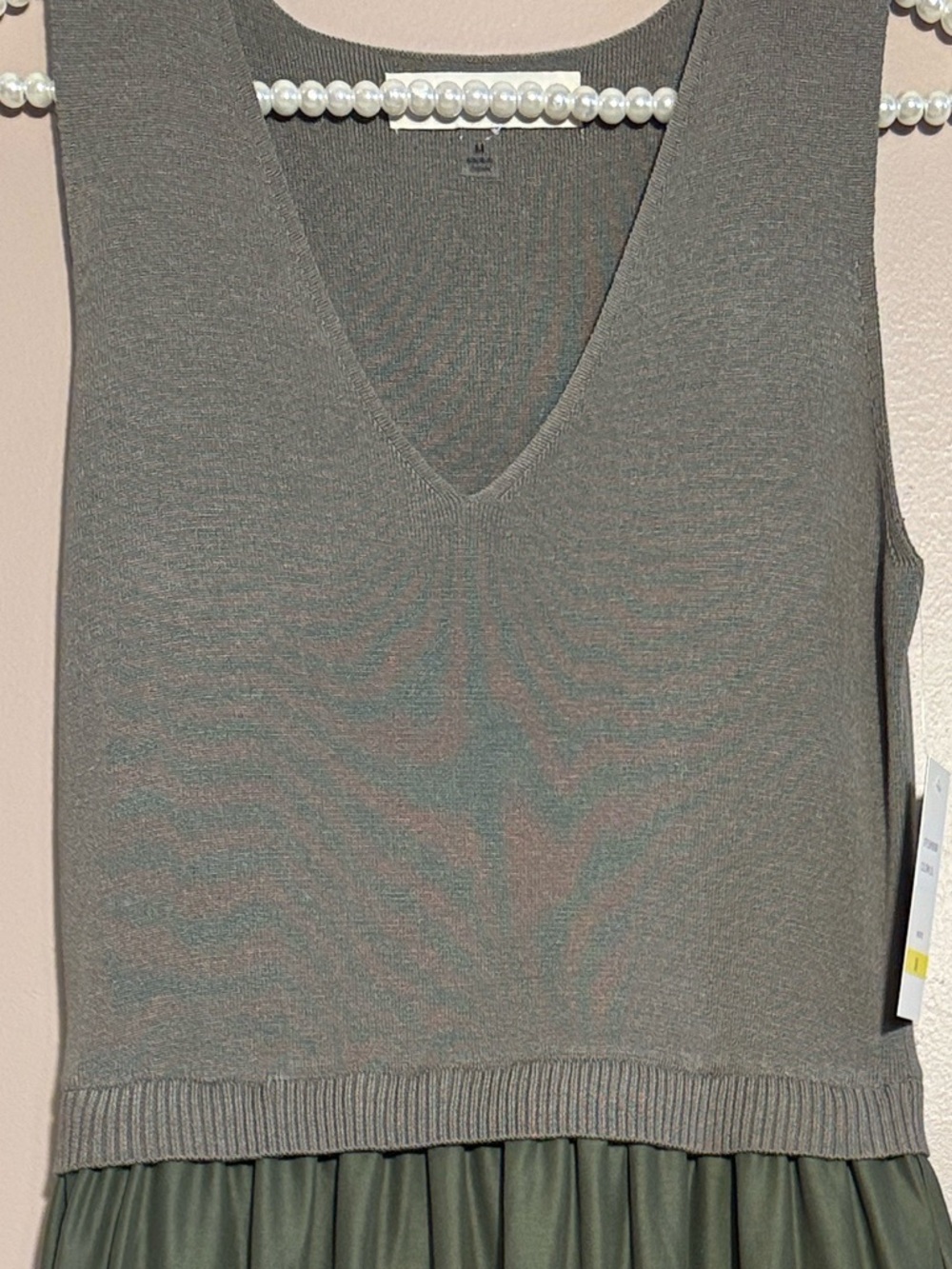 Taylor Olive Green Tiered Maxi Dress with Knit Bodice - Picture 3 of 9